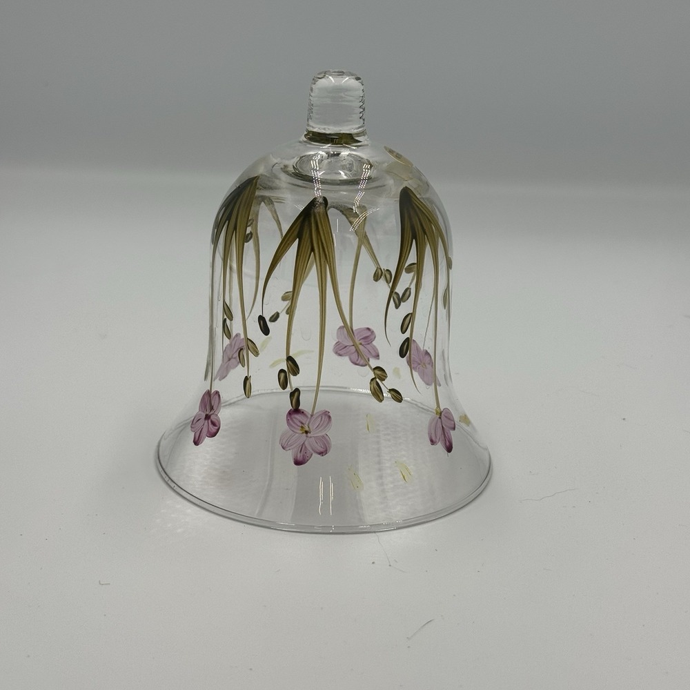 Clear Candle Lamp Globe With Handpainted Flowers‎